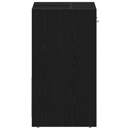 underskab til håndvask 60x30x60 cm konstrueret træ sort egetræ