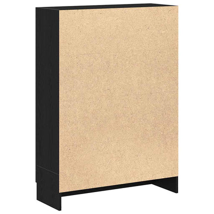 bogskab 82,5x30,5x115 cm konstrueret træ sort egetræsfarve