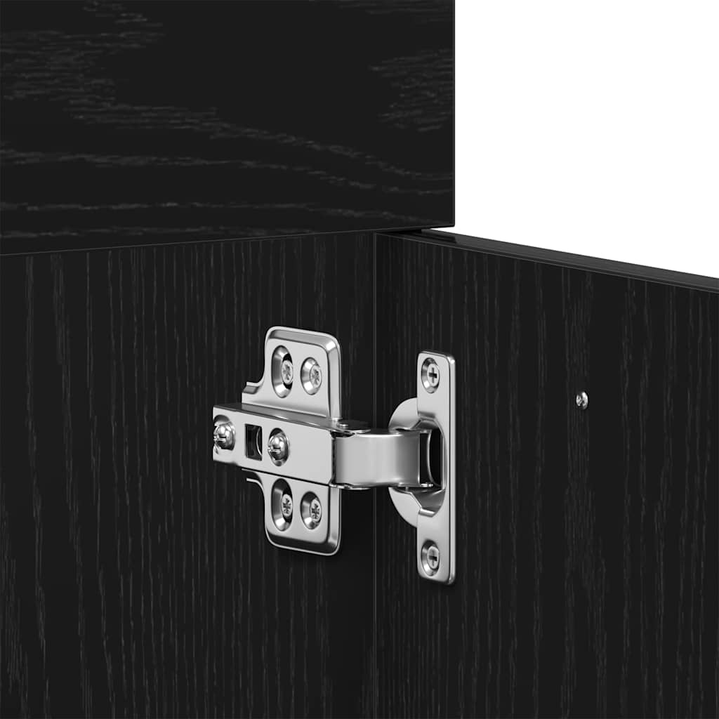 badeværelsesvaskeskab 60x38,5x46 cm konstrueret træ sort egetræ