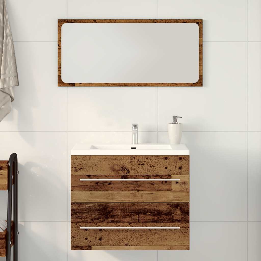 Badeværelsesvaskeskab 60×38,5×48 cm i konstrueret træ - antikt trælook