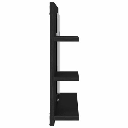 spejlskab til badeværelset sort egetræ 90x11x45 cm konstrueret træ