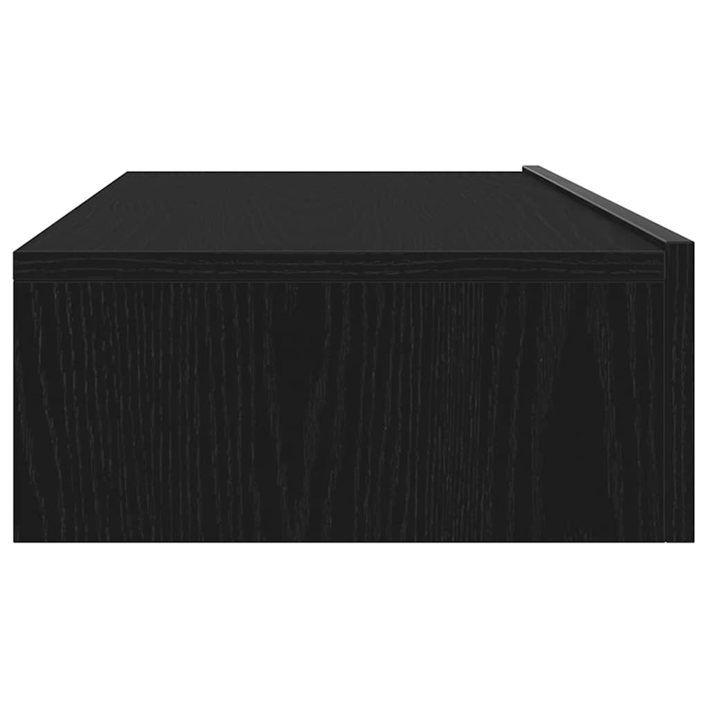 TV-skab med LED-lys sort egetræ 60x35x15,5 cm