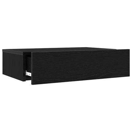 TV-skabe med LED-lys 2 stk. sort eg 60x35x15,5 cm