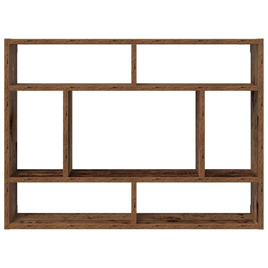 væghylde 75x16x55 cm konstrueret træ antikt træ