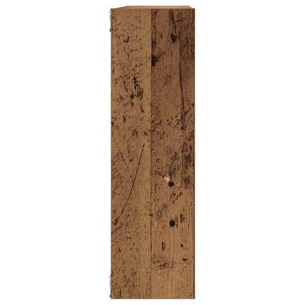 væghylde 75x16x55 cm konstrueret træ antikt træ