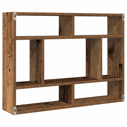 væghylde 75x16x55 cm konstrueret træ antikt træ