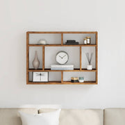 væghylde 75x16x55 cm konstrueret træ antikt træ