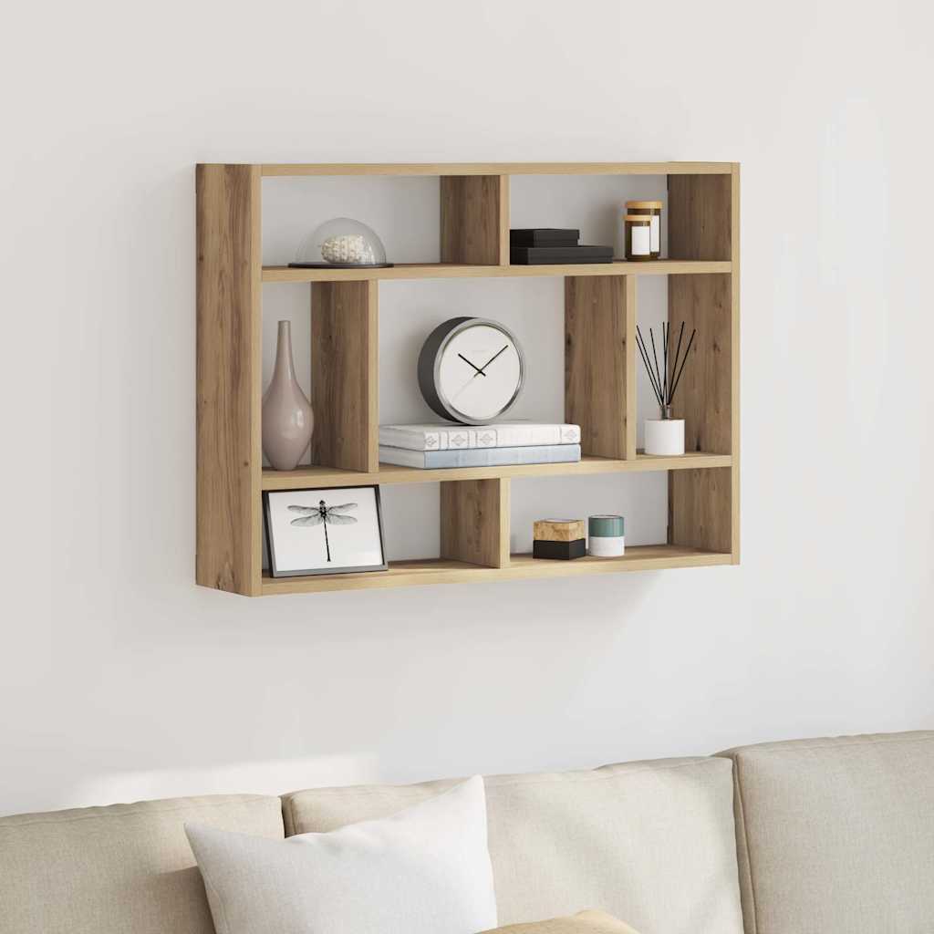 væghylde 75x16x55 cm konstrueret træ kunsteg