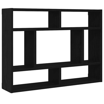 vægreol sort eg 75x16x55 cm konstrueret træ