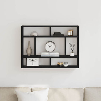 vægreol sort eg 75x16x55 cm konstrueret træ