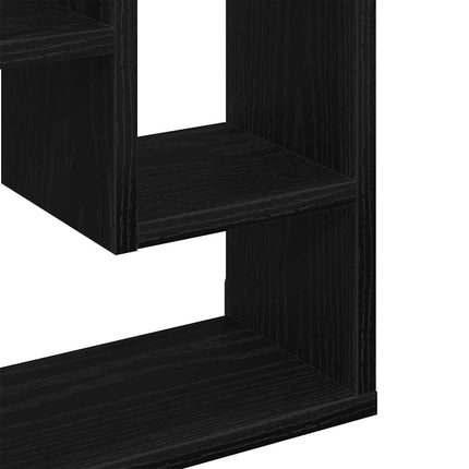 vægreol sort egetræ 36x16x90 cm konstrueret træ