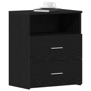 Natbord med skuffe 2 pcs Sort eg 50 x 32 x 60cm Konstrueret træ