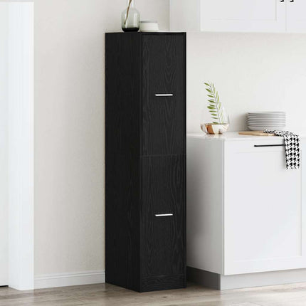 apotekerskab sort egetræ 30x41x144,5 cm konstrueret træ