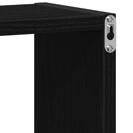 væghylder 2 stk. 30x15x30 cm kubeformet konstrueret træ sort eg