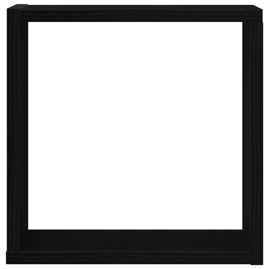 væghylder 4 stk. 30x15x30 cm kubeformet konstrueret træ sort eg