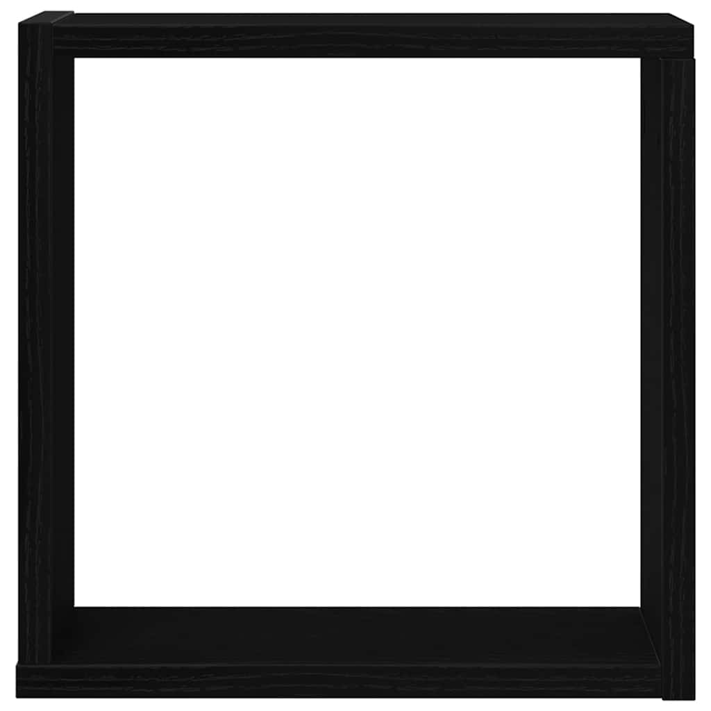væghylder 6 stk. 30x15x30 cm kubeformet konstrueret træ sort eg