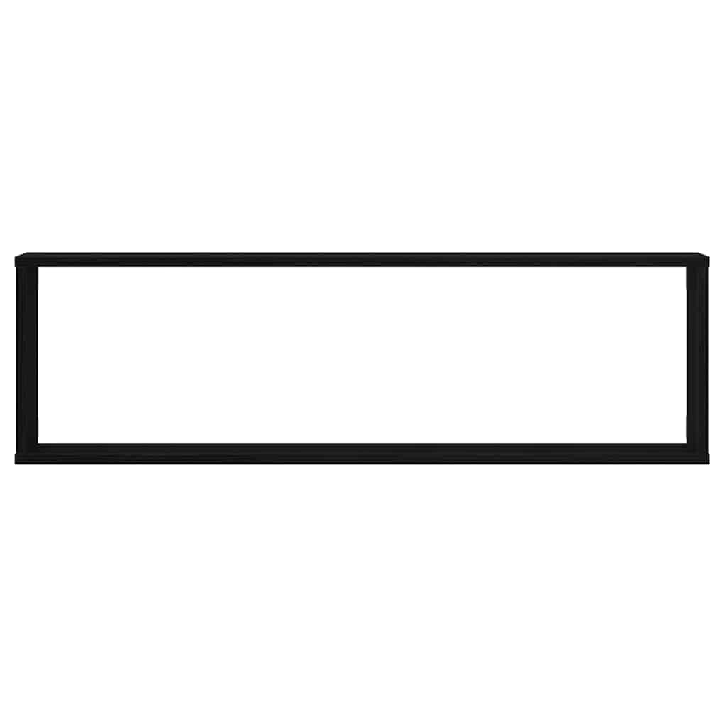 væghylder 2 stk. 100x15x30 cm konstrueret træ sort egetræ