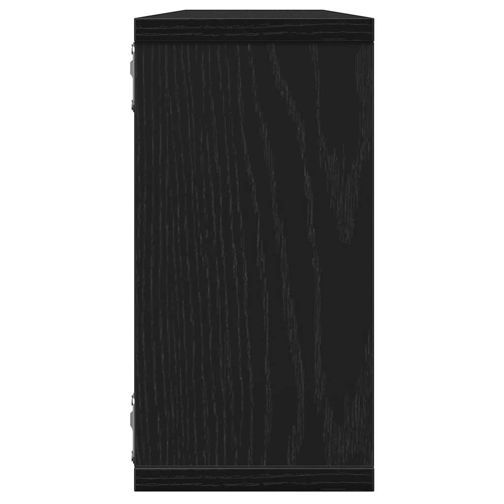 væghylder 2 stk. 100x15x30 cm konstrueret træ sort egetræ