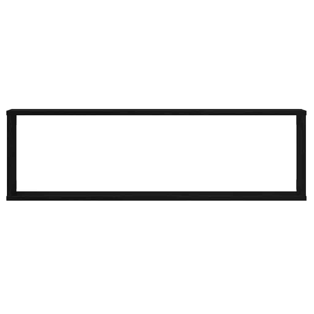 væghylder 4 stk. 100x15x30 cm konstrueret træ sort egetræ