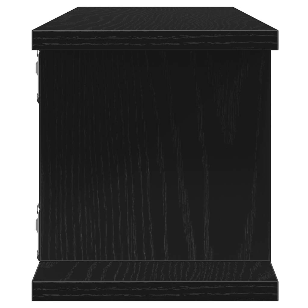 væghylder 2 stk. 90x18x20 cm konstrueret træ sort egetræ