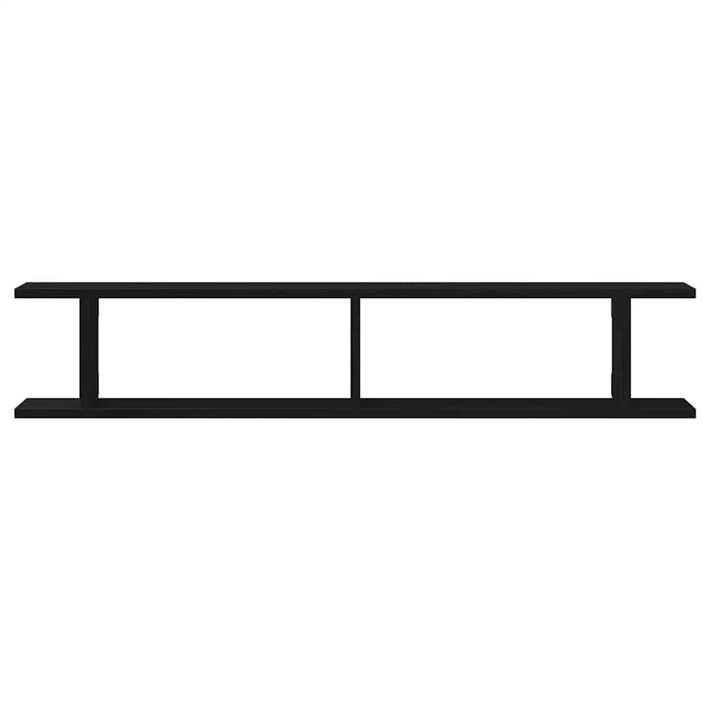 væghylder 2 stk. 105x18x20 cm konstrueret træ sort egetræ