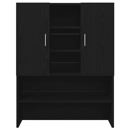 badeværelsesskab 70,5x25,5x90 cm sort egetræsfarve