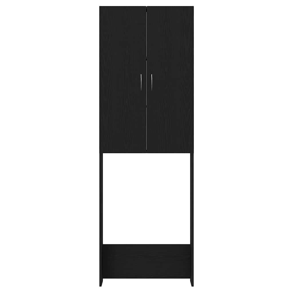 vaskemaskineskab 64x25,5x190 cm sort egetræsfarve