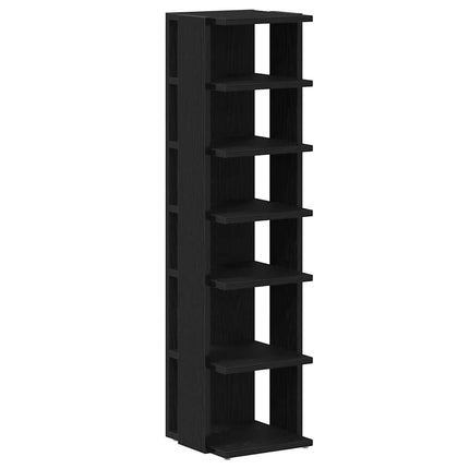 skoskab 25x27x102 cm konstrueret træ sort egetræ