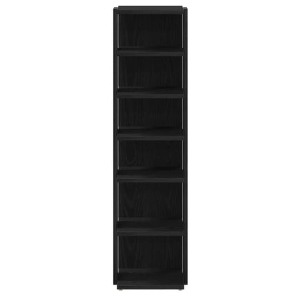 skoskab 25x27x102 cm konstrueret træ sort egetræ