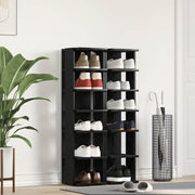 skoskabe 2 stk. 25x27x102 cm konstrueret træ sort egetræ