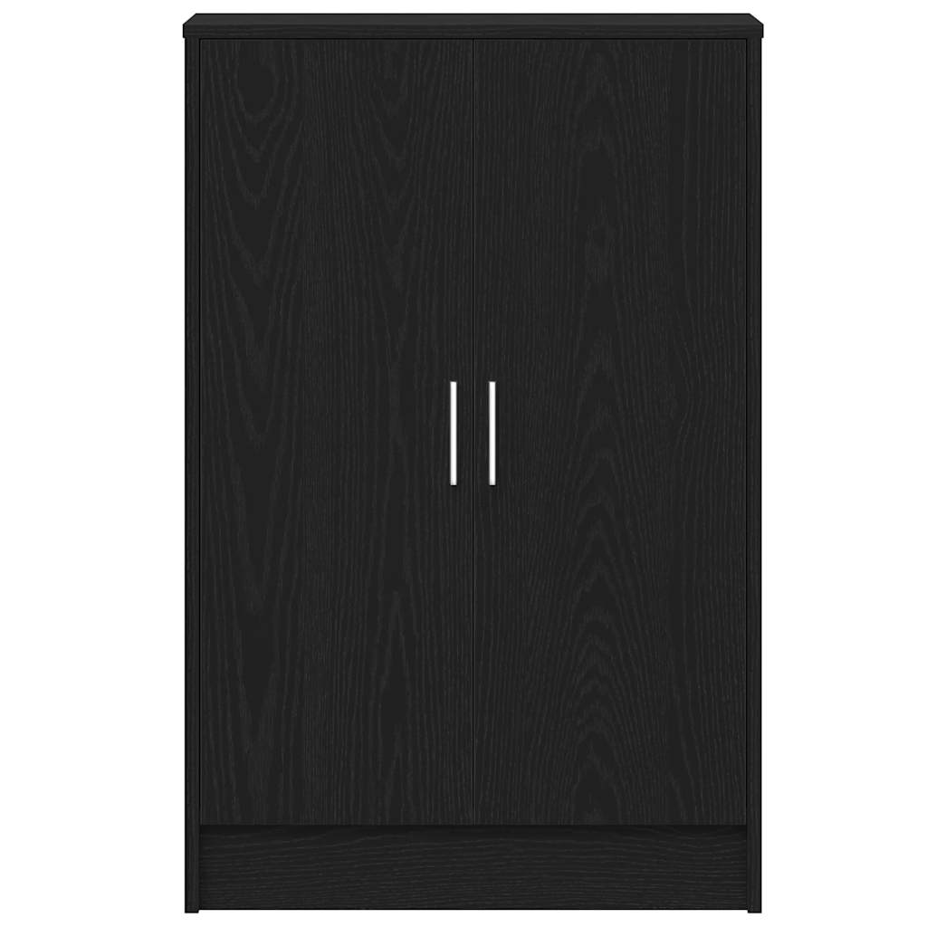 skoskab 60x35x92 cm konstrueret træ sort egetræ