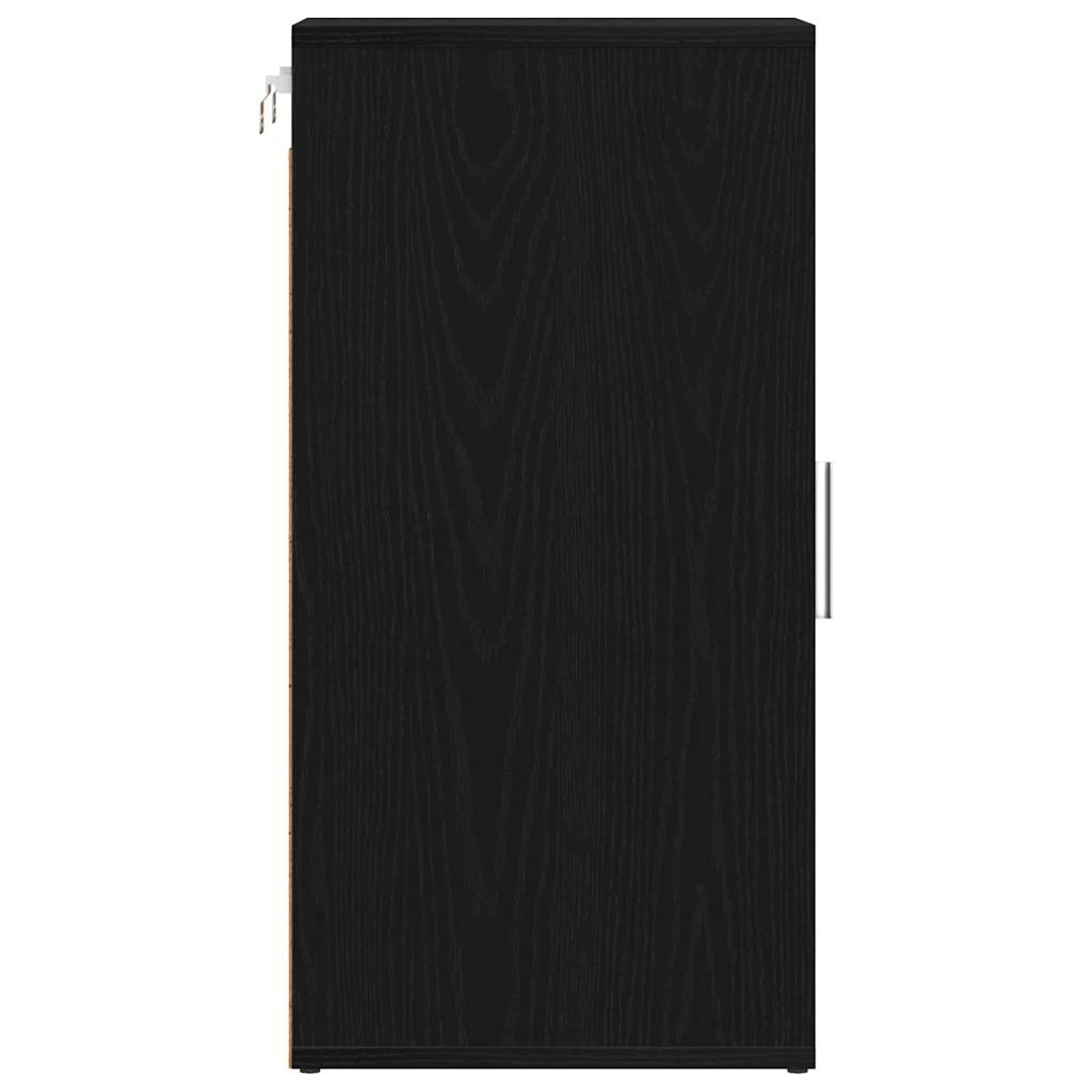 skoskab 32x35x70 cm konstrueret træ sort egetræ