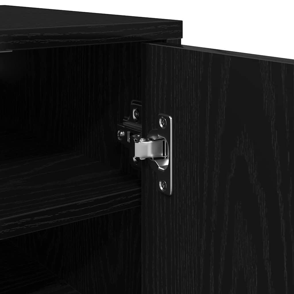 skoskab 32x35x70 cm konstrueret træ sort egetræ