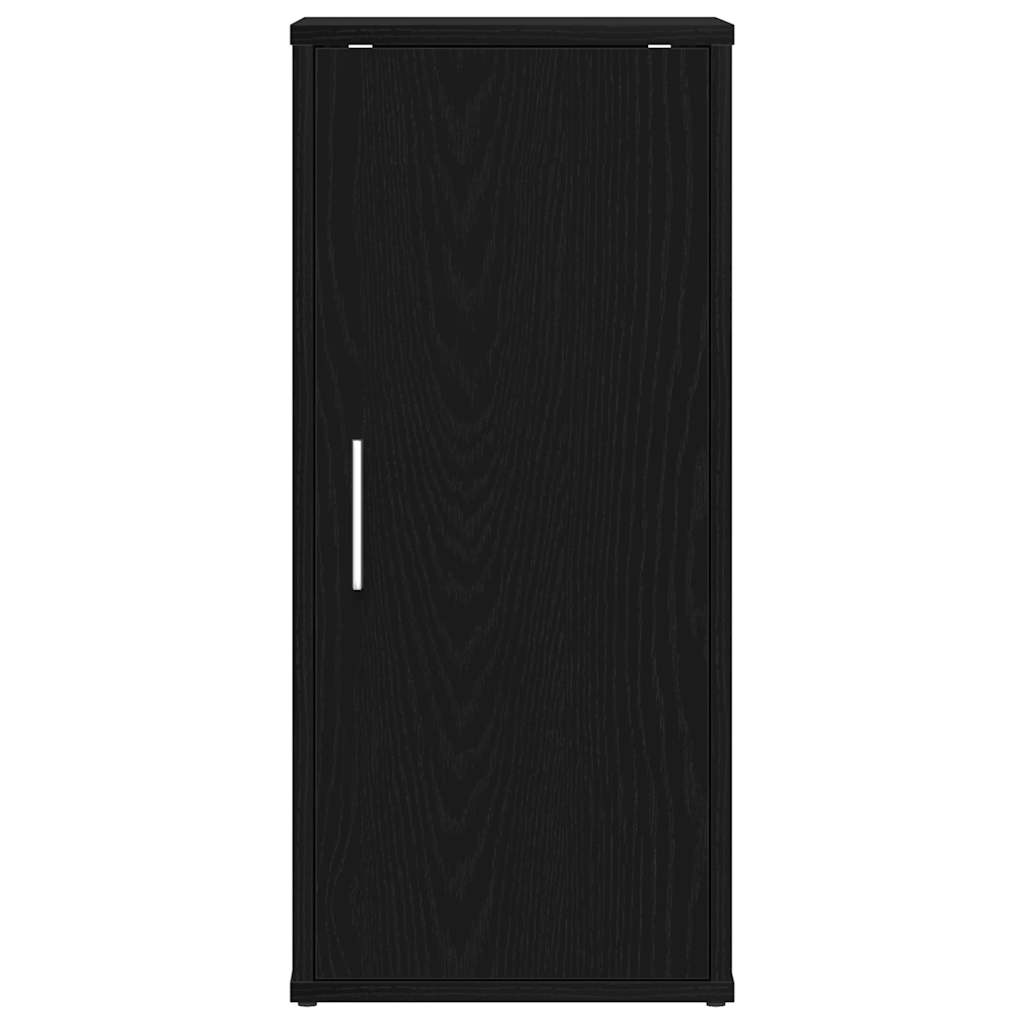 skoskabe 2 stk. 32x35x70 cm konstrueret træ sort egetræ