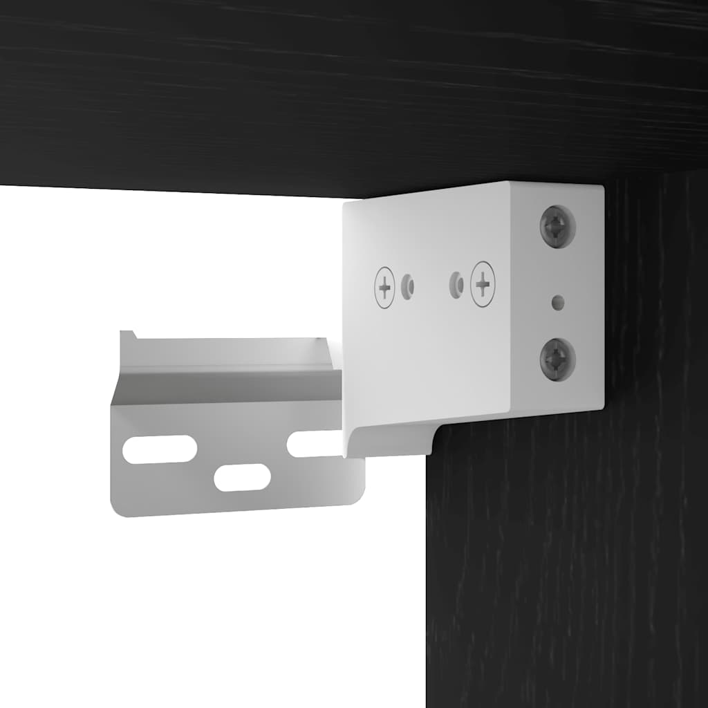 skoskabe 2 stk. 32x35x70 cm konstrueret træ sort egetræ