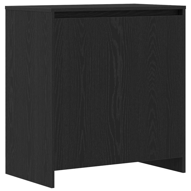 skænk sort egetræ 70x41x75 cm konstrueret træ