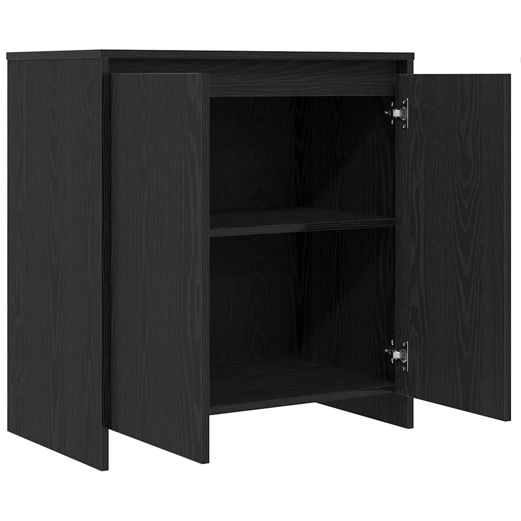 skænk sort egetræ 70x41x75 cm konstrueret træ