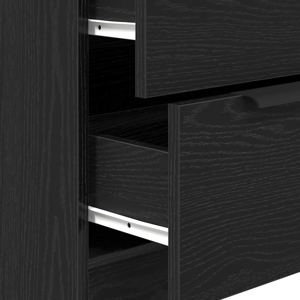 Sideboard med skuffe Sort eg 60 x 30 x 70 cm Konstrueret træ