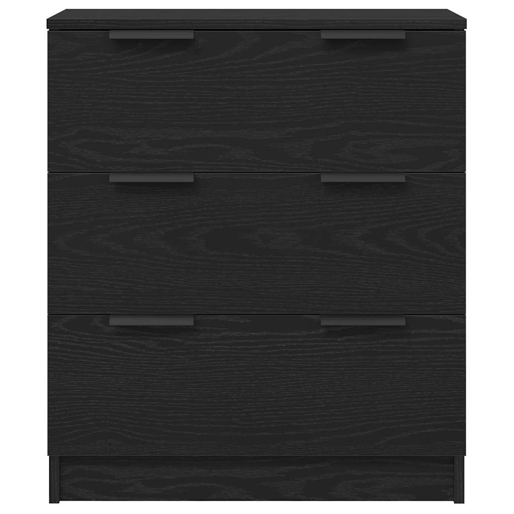 Sideboard med skuffe Sort eg 60 x 30 x 70 cm Konstrueret træ