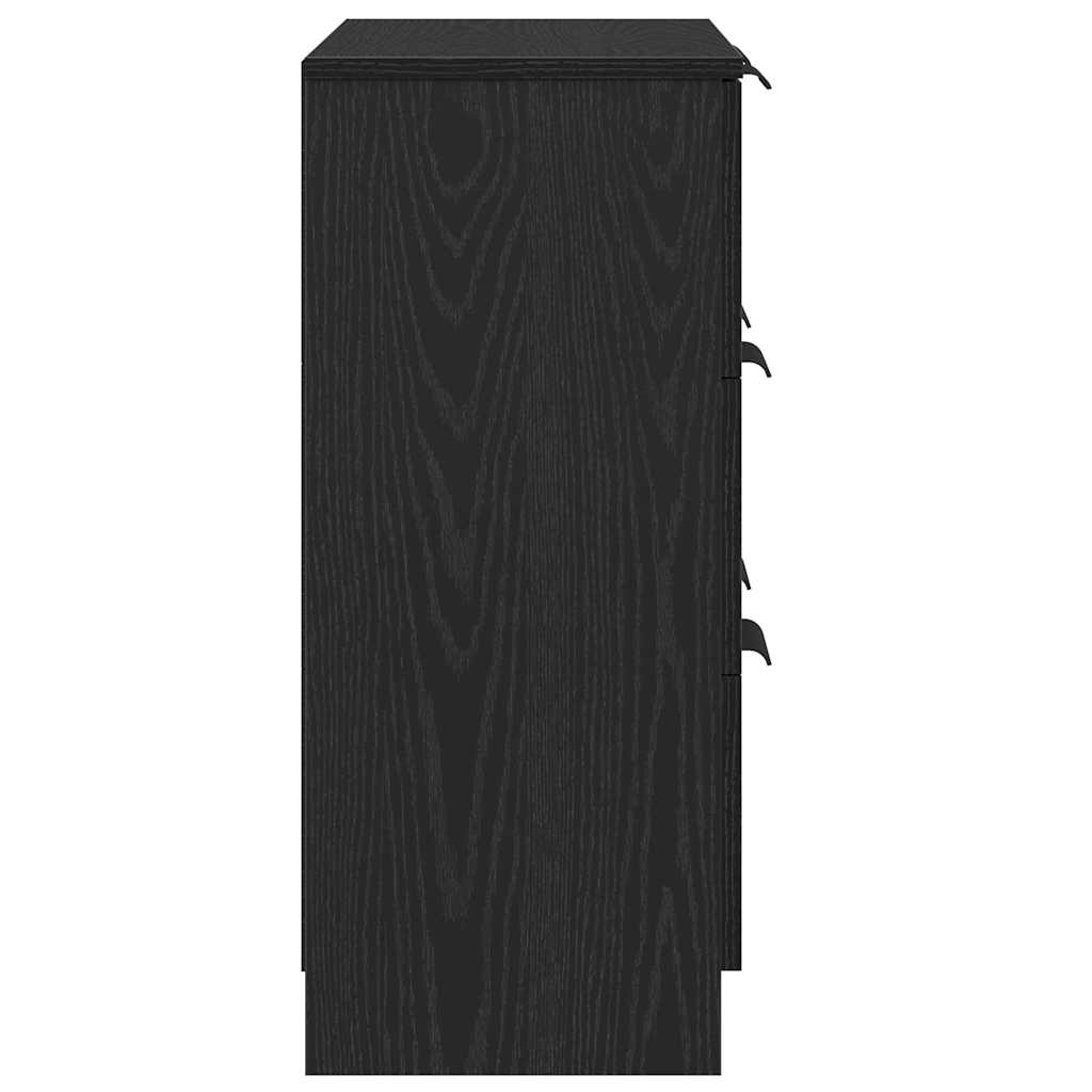 Sideboard med skuffe Sort eg 60 x 30 x 70 cm Konstrueret træ