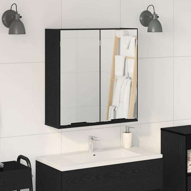Spejlskab Sort eg 64 x 20 x 67 cm Konstrueret træ