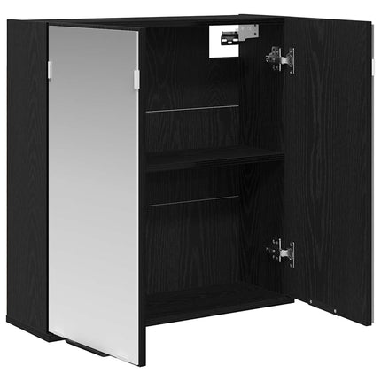 Spejlskab Sort eg 64 x 20 x 67 cm Konstrueret træ
