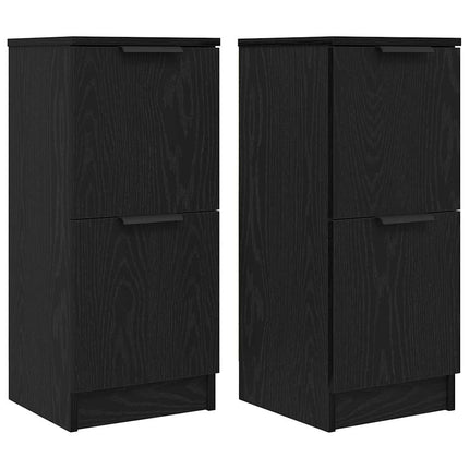 Sideboard 2 pcs Sort eg 30 x 30 x 70 cm Konstrueret træ