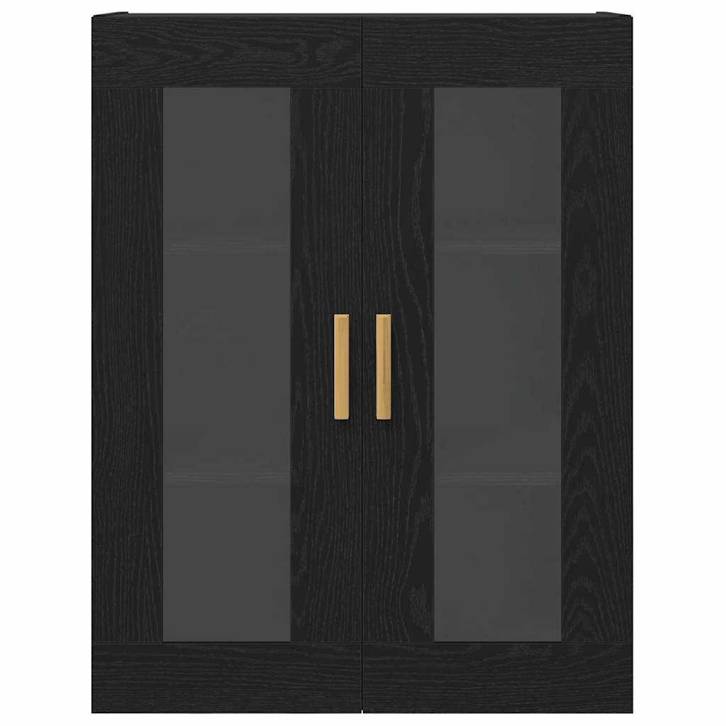 Vægskab Vægmonteret Sort eg 69,5 x 34 x 90 cm Konstrueret træ