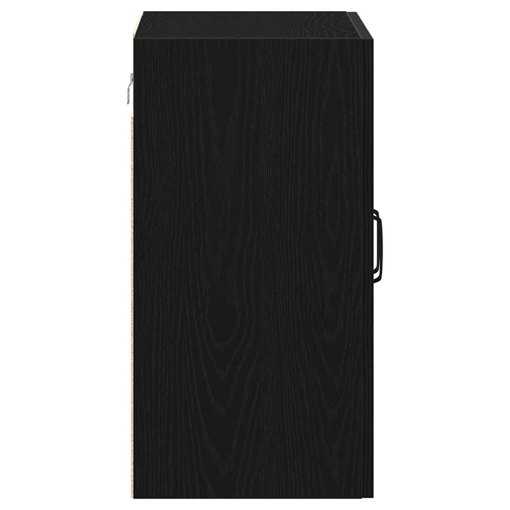 vægskab sort egetræ 60x31x60 cm konstrueret træ