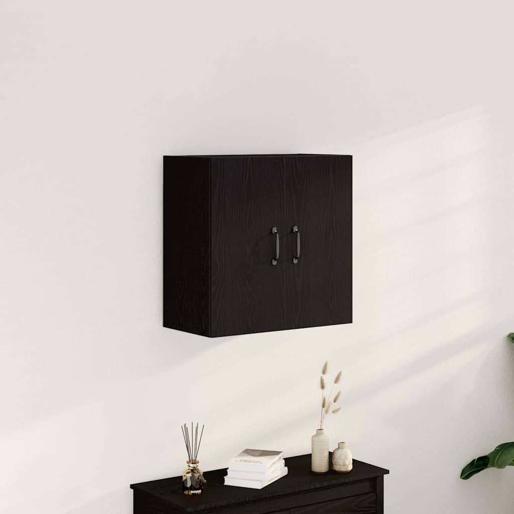 vægskab sort egetræ 60x31x60 cm konstrueret træ