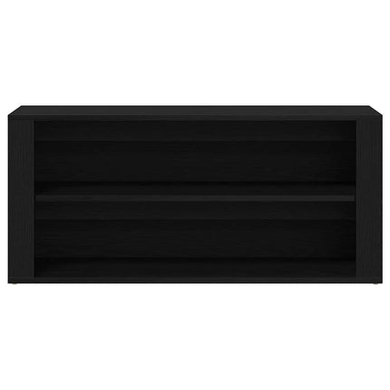 skobænk sort egetræ 100x35x45 cm konstrueret træ