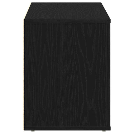 skobænk sort egetræ 100x35x45 cm konstrueret træ