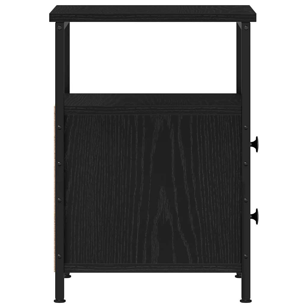 sengebord 34x35,5x50 cm konstrueret træ sort egetræsfarve