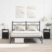 sengeborde 2 stk. sort eg 34x35,5x50 cm konstrueret træ